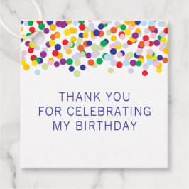 Tack för att fira min födelsedagskonfetti gåvor etiketter