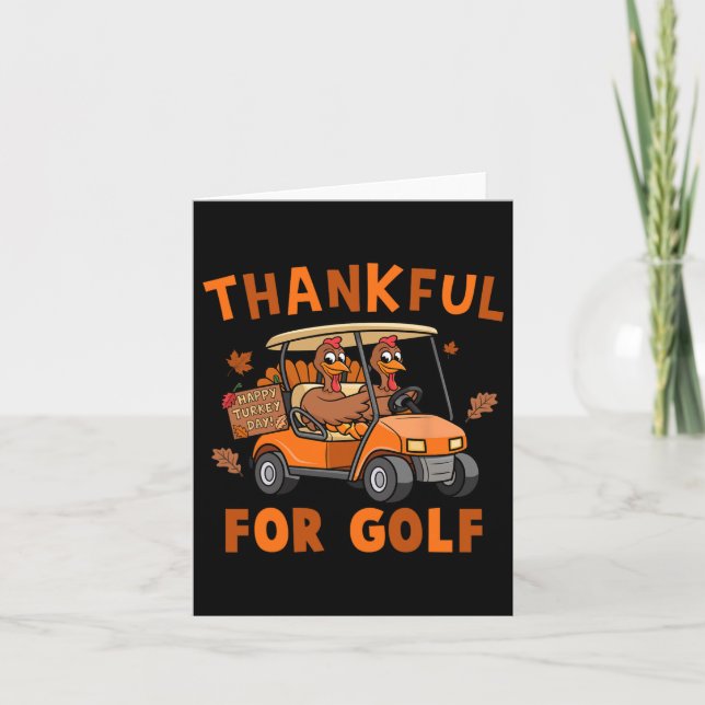 Tack för att Golf Turkey spelar Golf Thanksgiving Kort (Framsida)