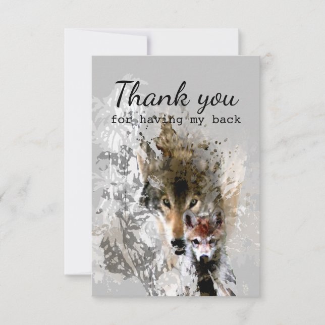 Tack för att ha Vargen Bakåt och Unge Kort (Framsida)