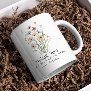 Tack för att hjälpa mig att öka Blommigtens lärare Kaffemugg