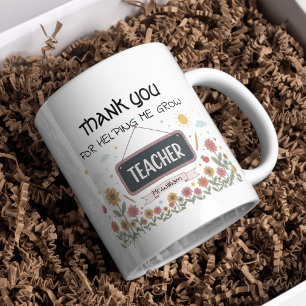 Tack för att hjälpa mig att öka Blommigtens lärare Kaffemugg