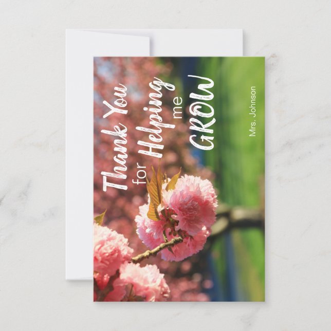 Tack för att hjälpa mig att öka kortet kort (Framsida)