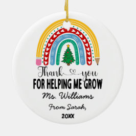 Tack för att hjälpa mig att öka läraruppskattning julgransprydnad keramik