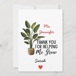 Tack för att hjälpa mig att öka läraruppskattning julkort