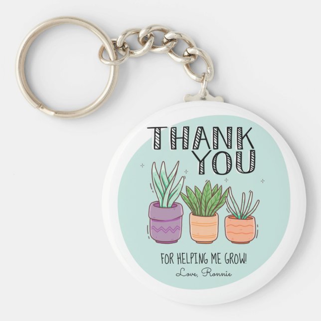 Tack för att hjälpa mig att öka läraruppskattning nyckelring (Framsidan)