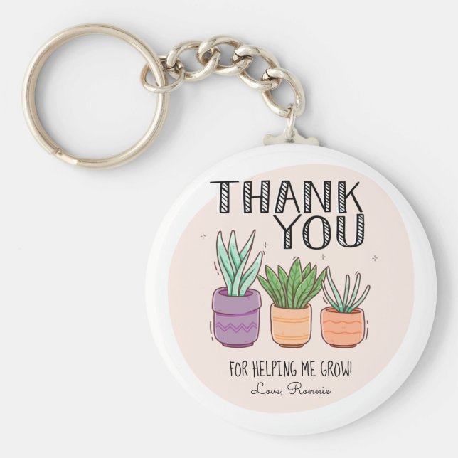 Tack för att hjälpa mig att öka läraruppskattning nyckelring (Framsidan)