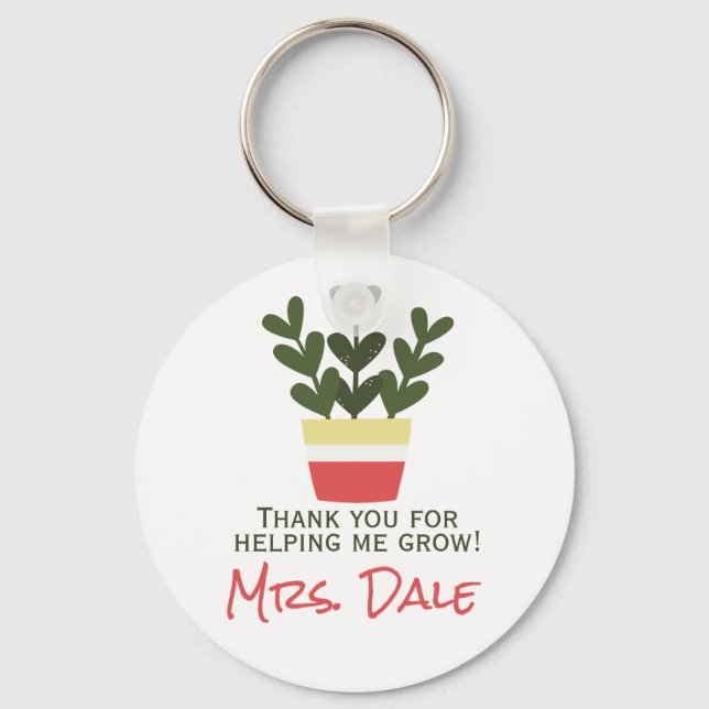 Tack för att hjälpa mig att växa | Lärare Nyckelring (Framsida)