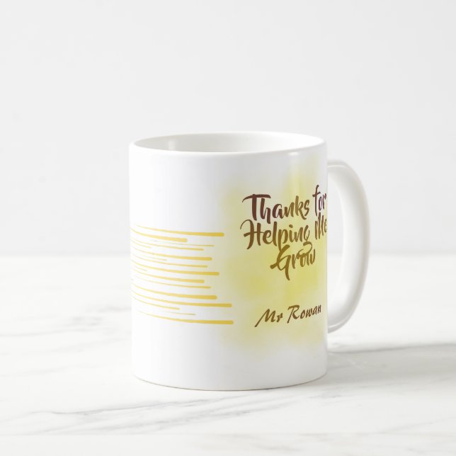 Tack för att hjälpa mig Bloom Personalize Teacher Kaffemugg (Framsida höger)