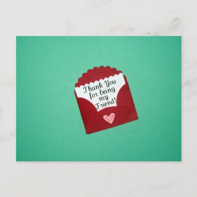 Tack för att jag är min vän! vykort (Framsida)