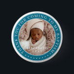Tack för att jag kommer till min baptism Modern Ph Knapp<br><div class="desc">Den här enkla och klassiska designen består av serif-typografi och lägger till ett anpassningsbar-foto. Tack för att du kom till heligan Baptism.</div>