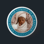 Tack för att jag kommer till min baptism Modern Ph Knapp<br><div class="desc">Den här enkla och klassiska designen består av serif-typografi och lägger till ett anpassningsbar-foto. Tack för att du kom till heligan Baptism.</div>