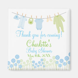 Tack för att komma! Little Clothes Baby Shower Magnet