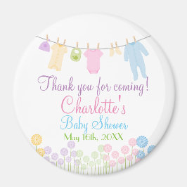 Tack för att komma! Little Clothes Baby Shower Magnet