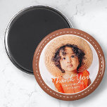 Tack för att komma med ett foto för modern Anpassn Magnet<br><div class="desc">Den här enkla och moderna designen består av serif-typografi och lägger till ett anpassningsbar-foto."Tack för att komma till Party" ovanpå anpassningsbarnas foto. Perfekt för födelsedagsfester eller ge,  eller presentväskor,  årsdagar eller andra party!</div>