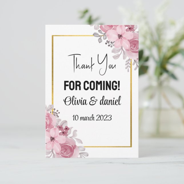 Tack för att komma med tackkort (Stående Fram)