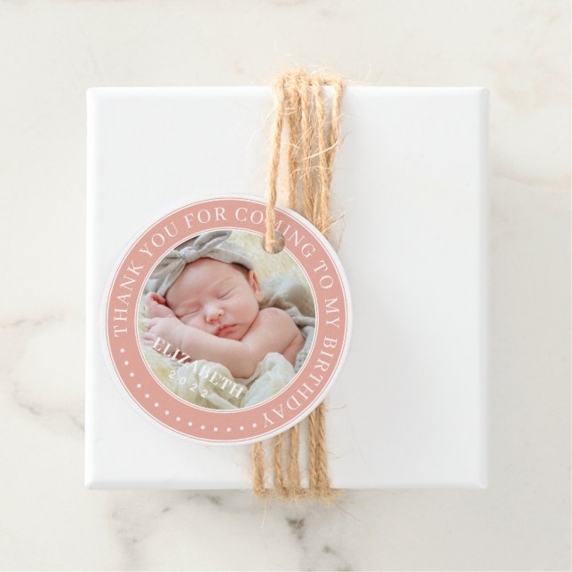 Tack för att komma till mitt moderna foto från föd gåvor etiketter (På plats)