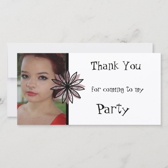 Tack för att komma till mitt Party-fotokort (Framsida)