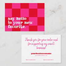 Tack för att köpa in liten Rosa Checker