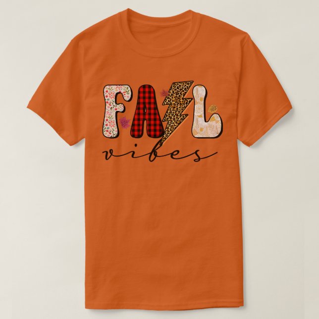 Tack för att Leopard Fall Vibes Pumpkin Season Lyc T Shirt (Design framsida)