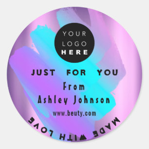 Tack för att Logotyp Holograf har gjorts med Kärle Runt Klistermärke