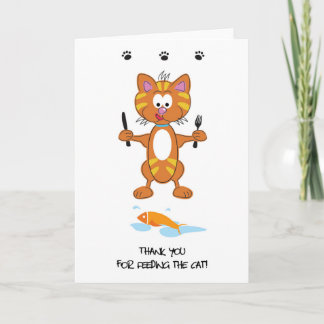 Tack för att mata hälsning-kortet för katt