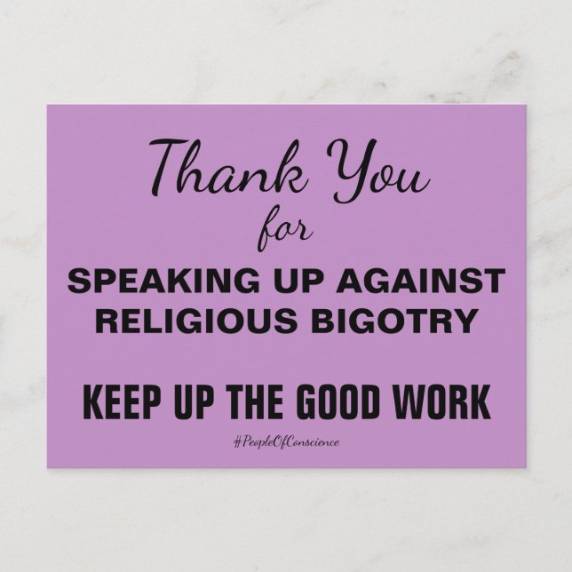 Tack för att ni talade upp mot antisemitism vykort (Framsida)