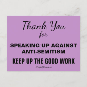 Tack för att ni talade upp mot antisemitism vykort