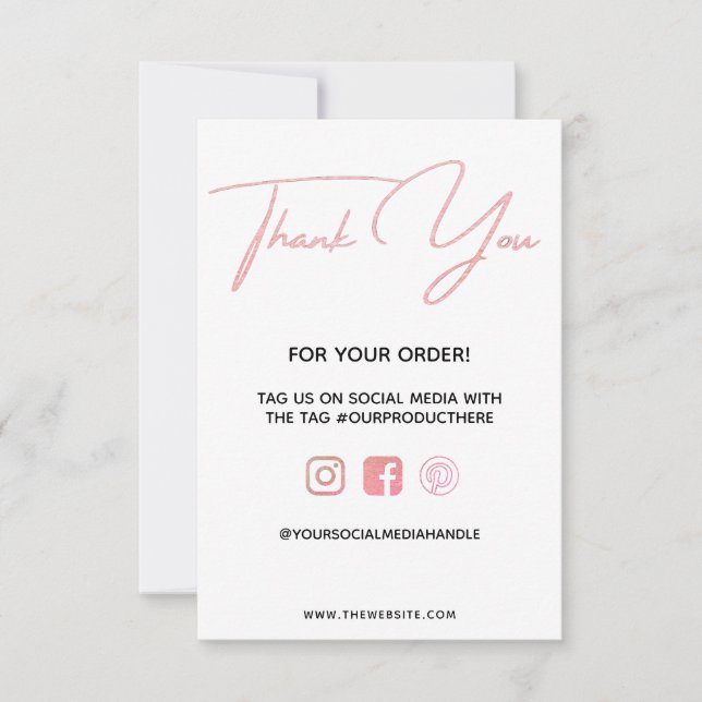 Tack för att Rosa Anpassningsbar Media Infoga (Framsida)