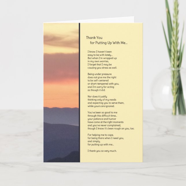 Tack för att sätta upp med mig kort (Framsida)