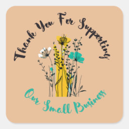 TACK FÖR ATT STÖDJA VÅRA SMÅ FÖRETAG FYRKANTIGT KLISTERMÄRKE