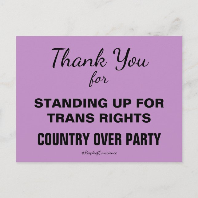 Tack för att stoppa förflyttningar vykort (Framsida)