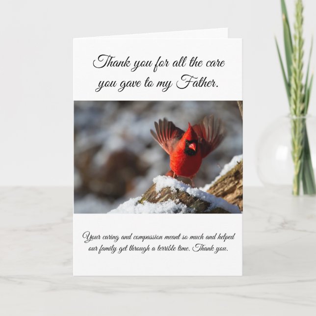 Tack för att ta hand om min Far-sjuksköterska Kort (Framsida)