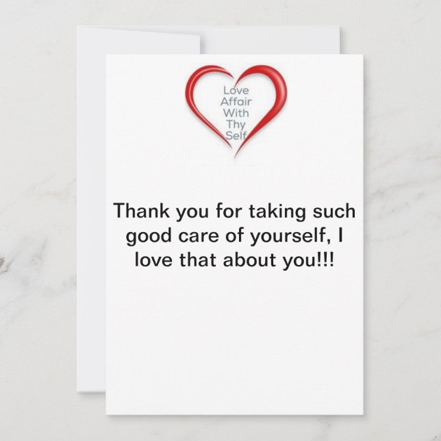Tack för att ta omsorg av dig, kort (Framsida)