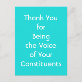 Tack för att vara era väljares röst vykort