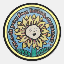 Tack för att vara Fantastisk-fästare Runt Klistermärke