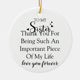 Tack för att vara i mitt liv julgransprydnad keramik