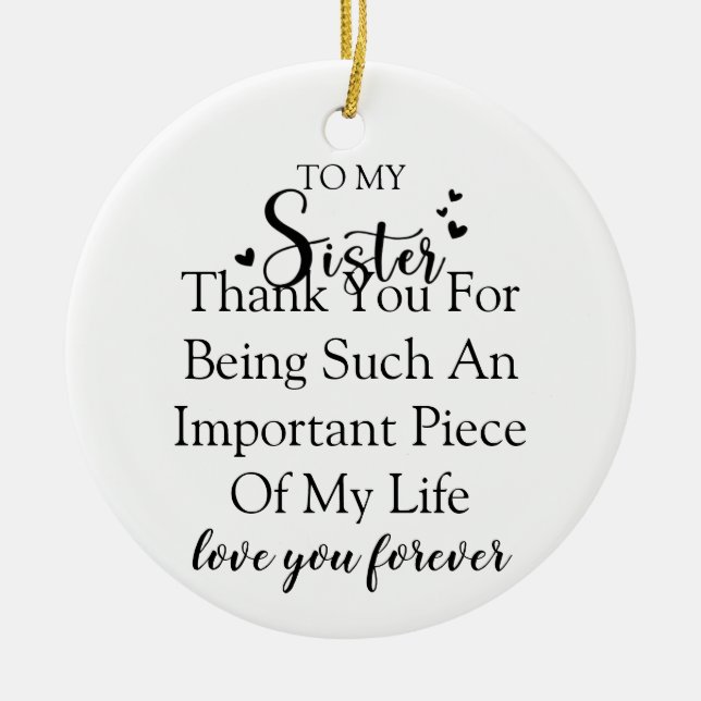 Tack för att vara i mitt liv julgransprydnad keramik (Framsidan)