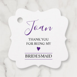 Tack för att vara min bridesmaid gåvor etiketter
