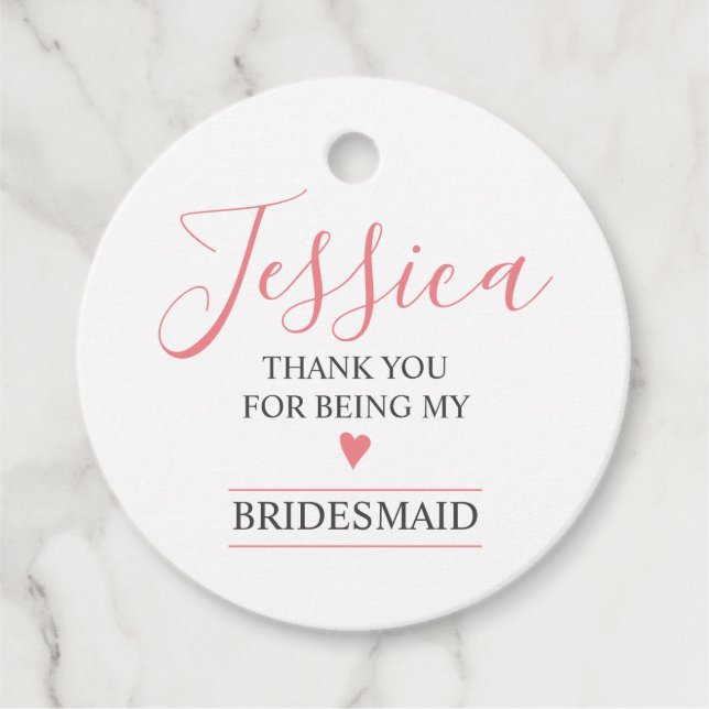 Tack för att vara min bridesmaid gåvor etiketter (Framsida)