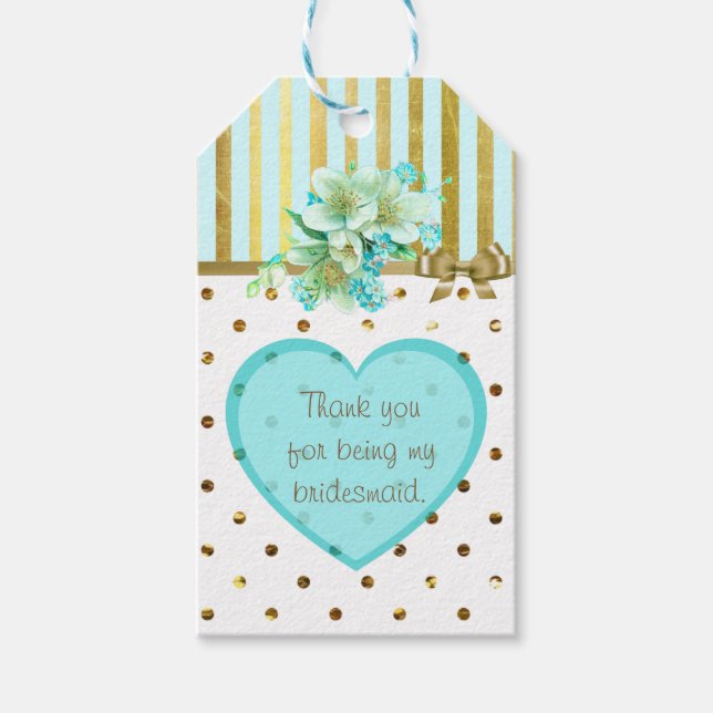 Tack för att vara min Bridesmaid Gift-Märkre Presentetikett (Framsidan)