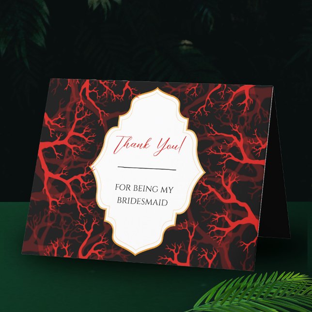 Tack för att vara min bridesmaid Gothic Bröllop Kort (Skapare uppladdad)