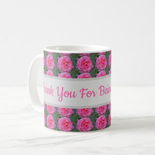 Tack för att vara min lärare Rosa ros Mönster Kaffemugg