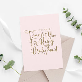Tack för att vara min Rosa i Bridesmaid Typography