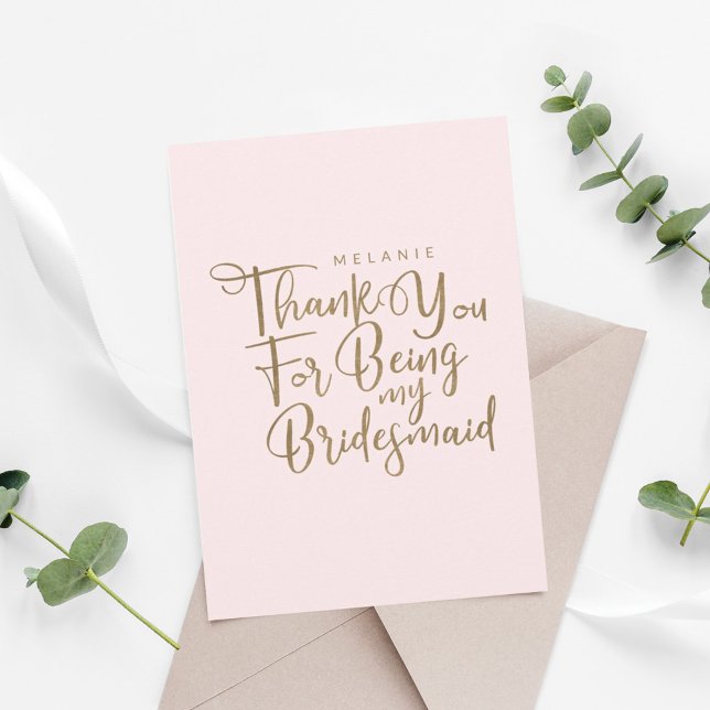 Tack för att vara min Rosa i Bridesmaid Typography (Skapare uppladdad)