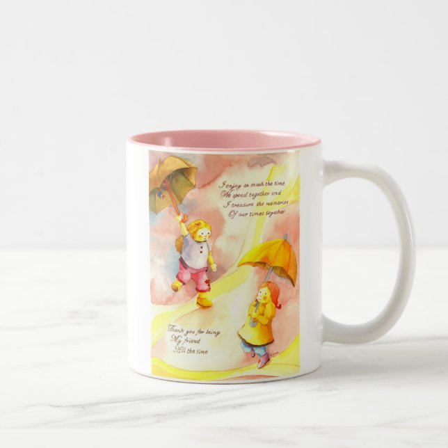 Tack för att vara min vänmugg Två-Tonad mugg (Höger)