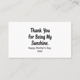 Tack för att vara mina solskensgåvor i Mamma Visitkort
