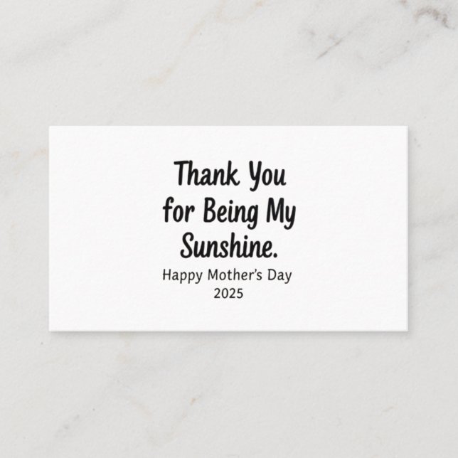 Tack för att vara mina solskensgåvor i Mamma Visitkort (Framsida)