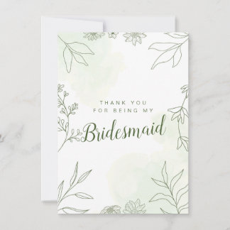 Tack för att vara mitt Bridesmaid Bröllop kort