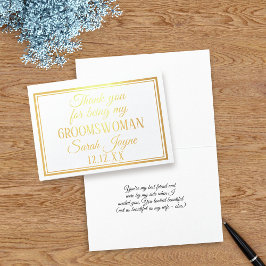 Tack för att vara mitt Groomswomen Foil Card Folierat Kort