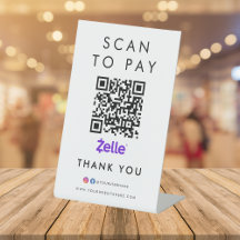 Tack för att Zelle Modern Scan Betalar QR Code Whi